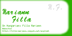 mariann filla business card